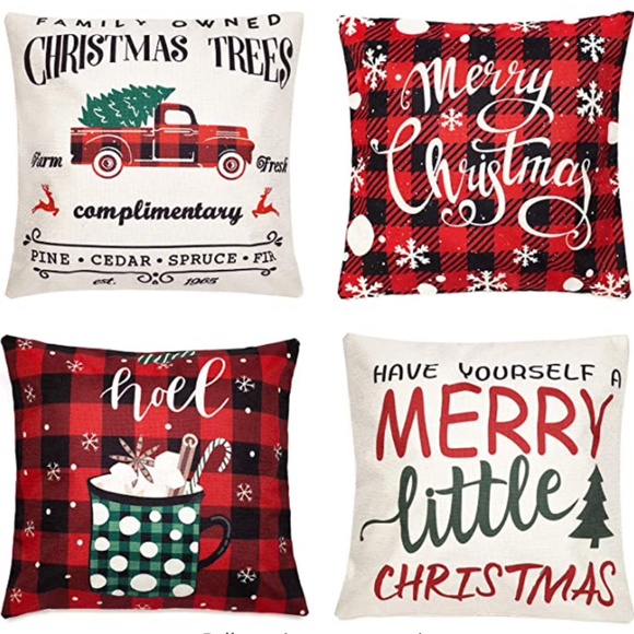 Holiday New Set Of 4 Farmhouse Christmas Pillow Covers 18x18 Poshmark